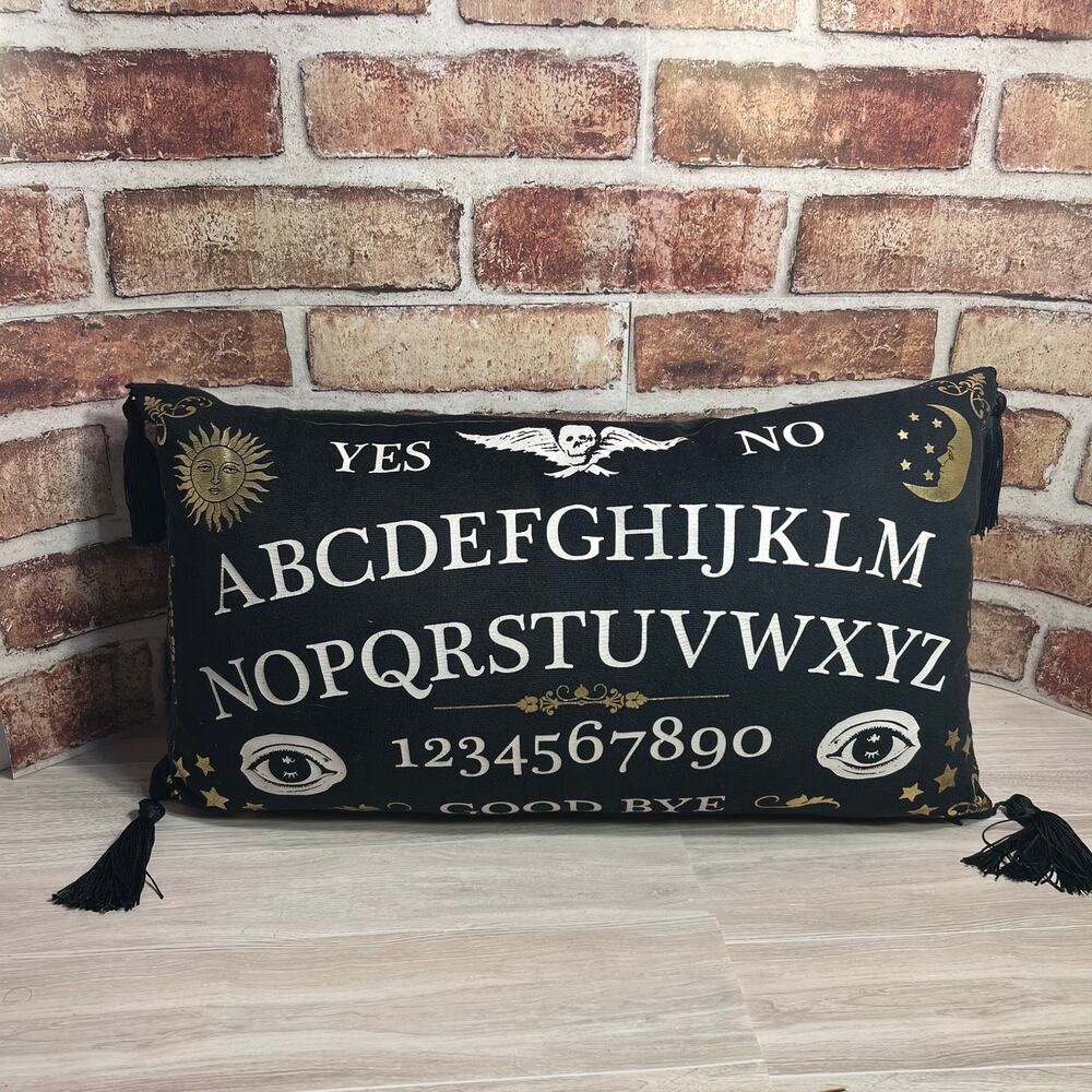 WOW Velvet Gothic Ouija Board Pillow Tassels Duck Feathers By Thrō Marlo Lorenz